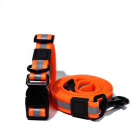 Reflective Leash Set It Can Reflect Light Sources Effectively Enhancing The Safety Of Pets During Outdoor Outings (Option: Orange-15mm)