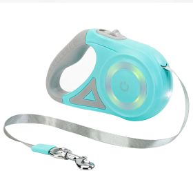 16FT Retractable Dog Leash Extendable Pet Leash Dog Walking Leash with Flashlight RGB Light 2 Rolls of Waste Bags Dispenser Fit for 66-110lbs (Option: Green)