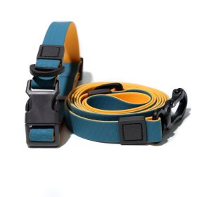 Honeycomb Embossed Dual-Color Pet Leash Set Is Stylish And Fashionable. The Embossed Surface Enhances The Leash's Grip, Preventing Slippage When (Option: Blueorange-25mm)