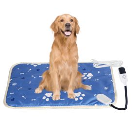 Pet Heating Pad Electric Dog Cat Heating Mat Waterproof Warming Blanket with 9 Heating Levels 4 Timer Setting Constan On Function Chewing-resistant S/ (Option: 45_70CM_9Gear)