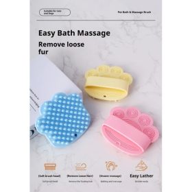 Dog Bath Brush,Pet Bath Comb Brush Soothing Massage Rubber Comb,Pet Bathing Brush (Option: Transparent)