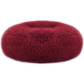 Pet Dog Bed Soft Warm Fleece Puppy Cat Bed Dog Cozy Nest Sofa Bed Cushion For S/M Dog (Option: Red_M)
