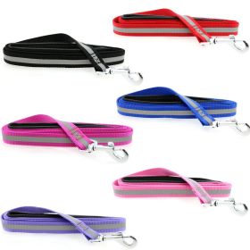 Reflective Nylon Leash with Soft Grip Handle 3/4 in. Wide x 5 ft. Long (Color: Paisley Purple, size: 5ft)