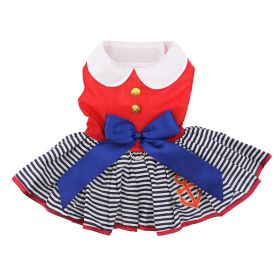 Sailor Girl Dress with Matching Leash (size: XLarge)