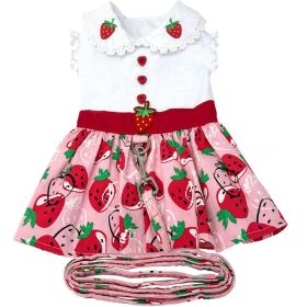 Strawberry Picnic Dog Dress with Matching Leash (size: XLarge)
